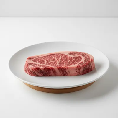 Raw beef steak with marbling