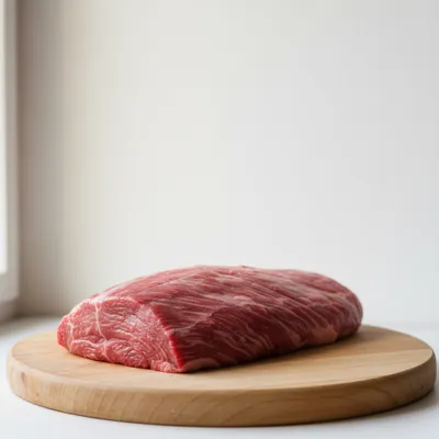 Raw beef tenderloin on a cutting board