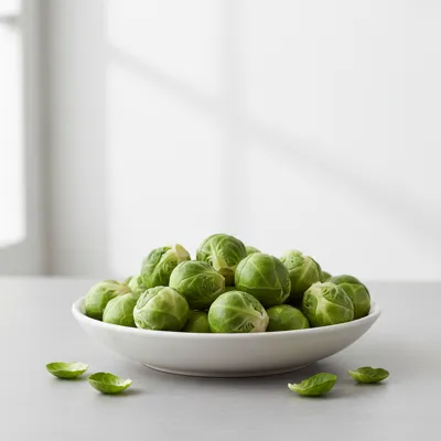 Fresh Brussels sprouts in a bowl