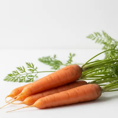 Raw carrots with tops
