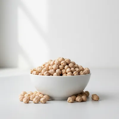 Dry chickpeas in a bowl
