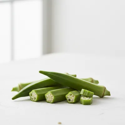 Fresh okra pods