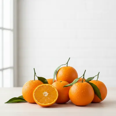 Fresh oranges on a table
