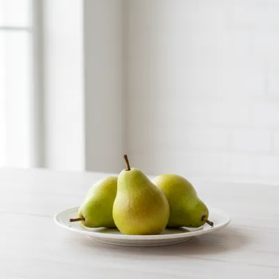 Fresh pears on a plate