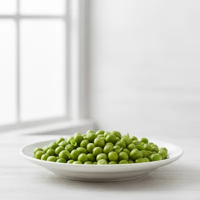 Fresh green peas in a bowl