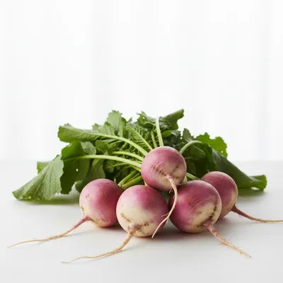Fresh turnips with greens